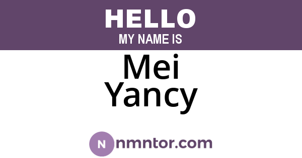 Mei Yancy