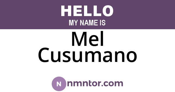 Mel Cusumano