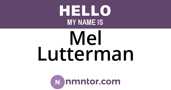 Mel Lutterman