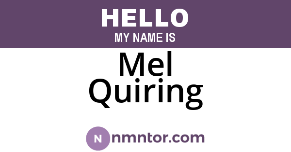 Mel Quiring