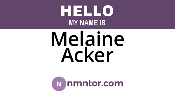 Melaine Acker