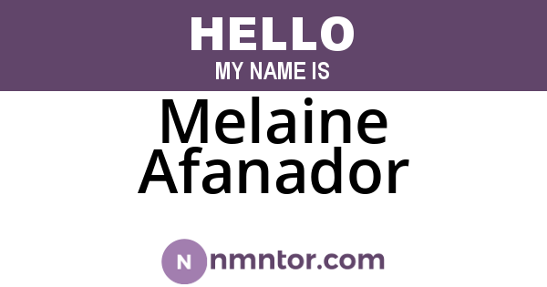 Melaine Afanador