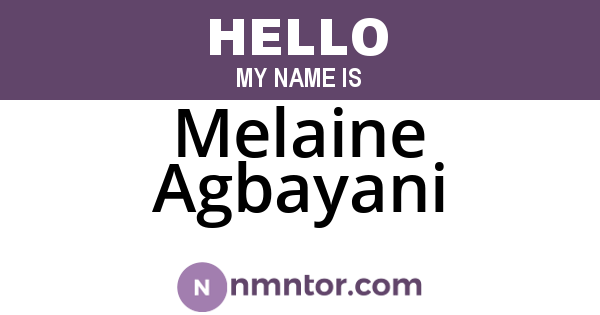 Melaine Agbayani