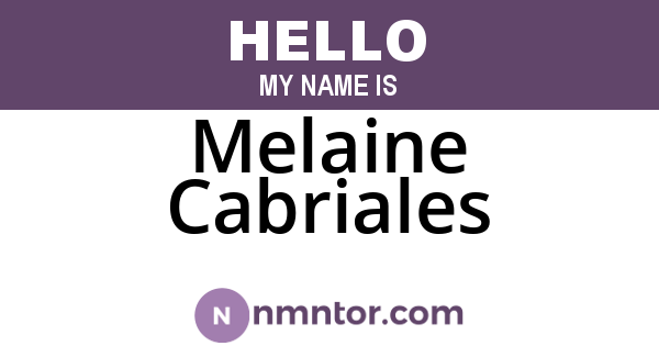 Melaine Cabriales