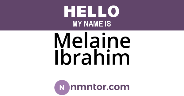 Melaine Ibrahim