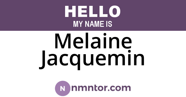 Melaine Jacquemin