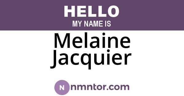 Melaine Jacquier