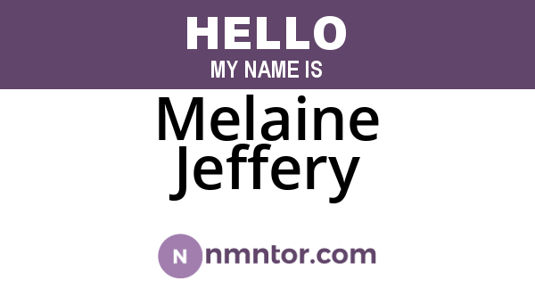 Melaine Jeffery