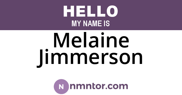 Melaine Jimmerson