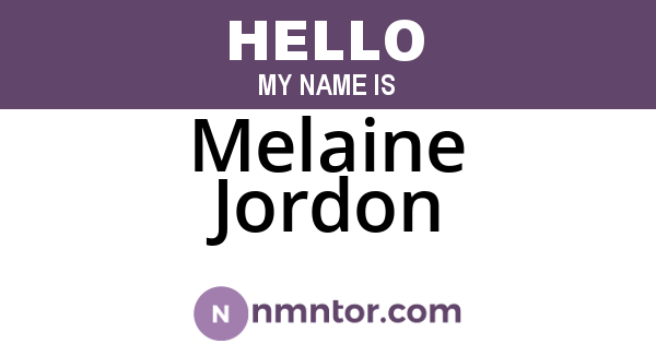 Melaine Jordon