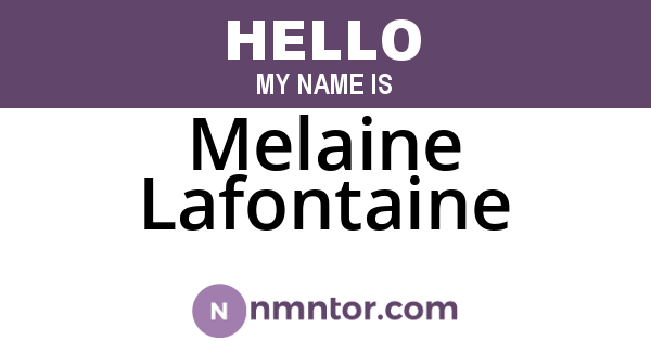 Melaine Lafontaine
