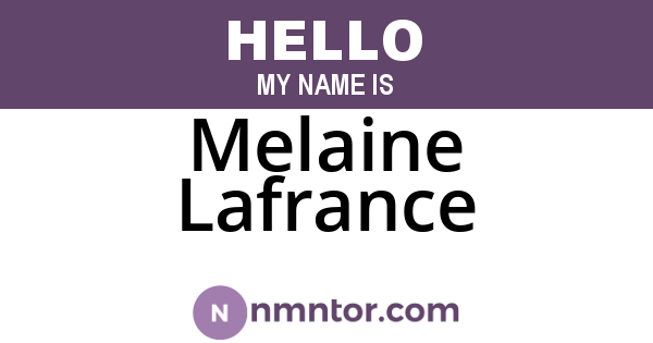 Melaine Lafrance
