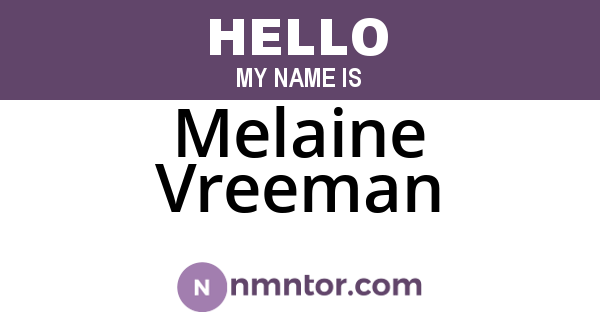 Melaine Vreeman