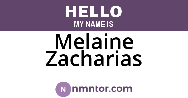 Melaine Zacharias