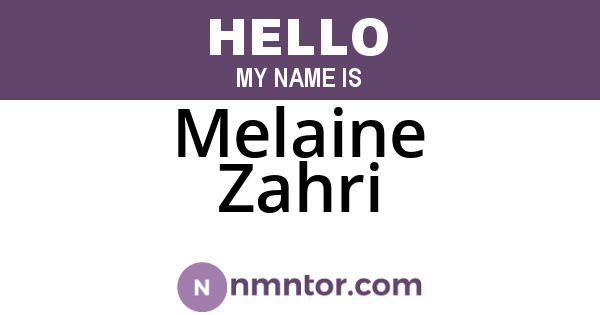 Melaine Zahri
