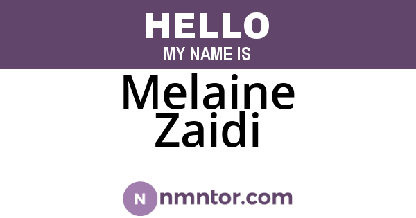 Melaine Zaidi