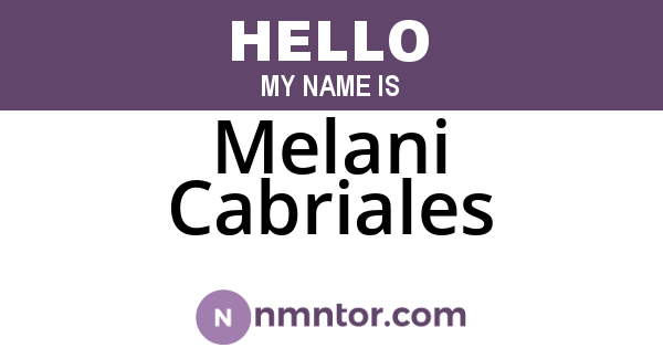 Melani Cabriales