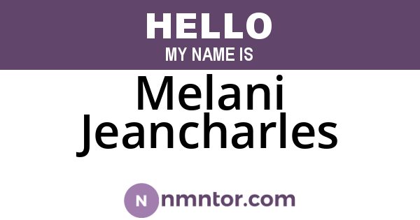 Melani Jeancharles