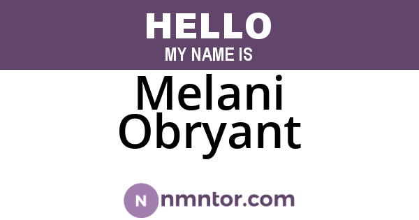 Melani Obryant