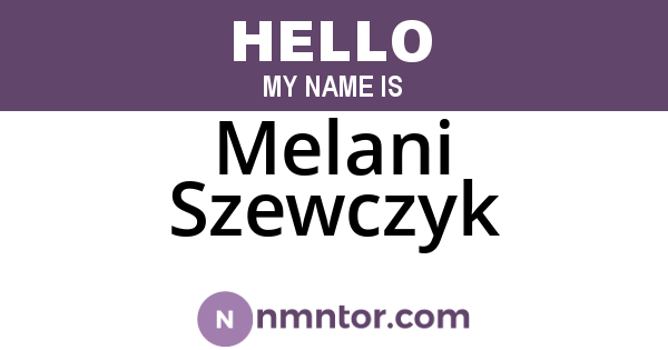 Melani Szewczyk