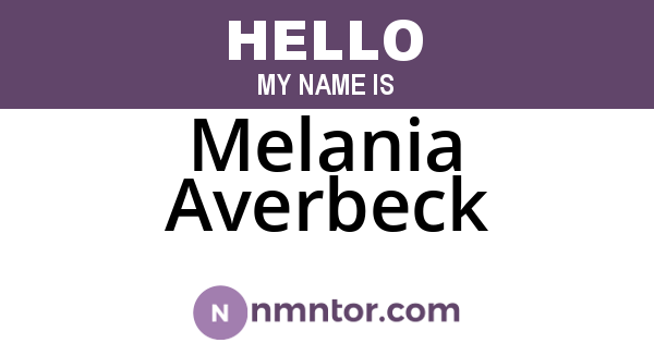 Melania Averbeck