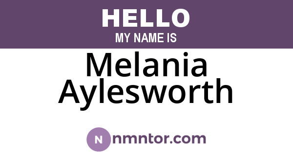 Melania Aylesworth