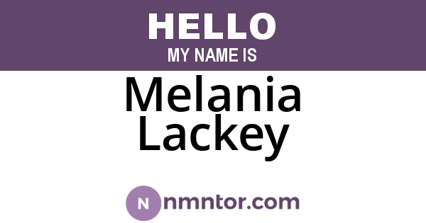Melania Lackey