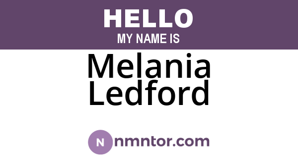 Melania Ledford