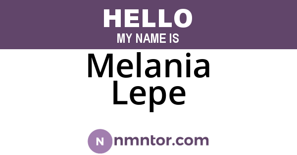 Melania Lepe
