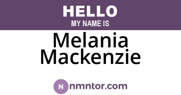 Melania Mackenzie