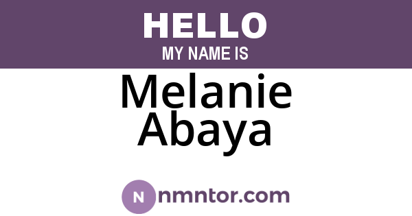 Melanie Abaya