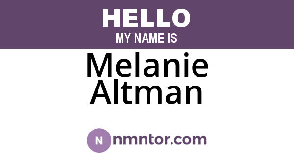 Melanie Altman