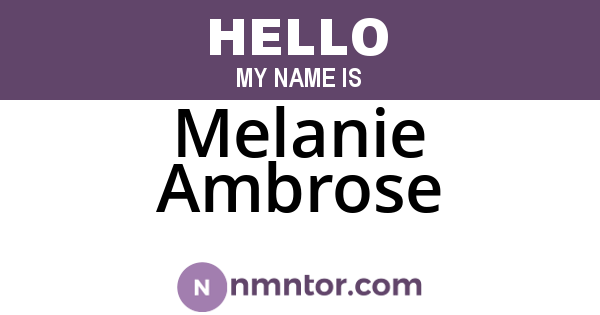 Melanie Ambrose