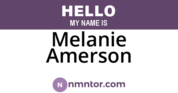 Melanie Amerson