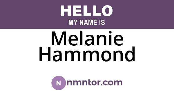 Melanie Hammond