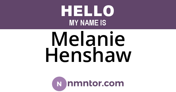 Melanie Henshaw