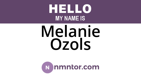 Melanie Ozols