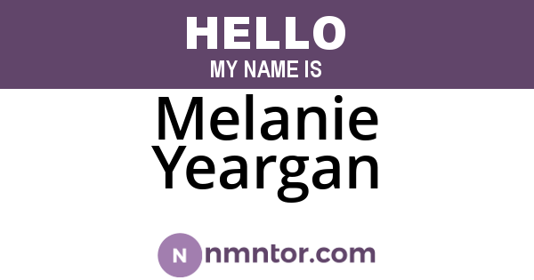 Melanie Yeargan