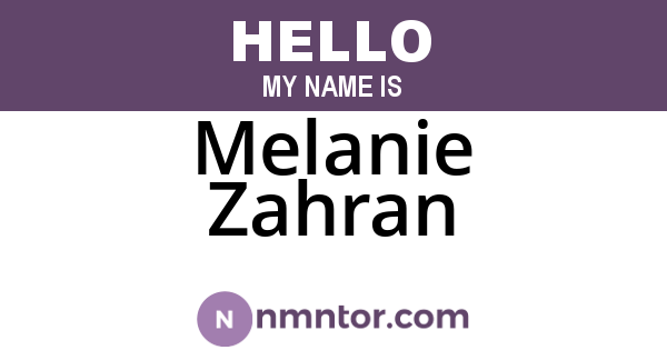 Melanie Zahran