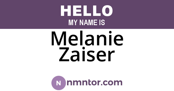 Melanie Zaiser