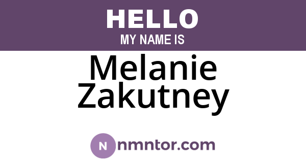Melanie Zakutney