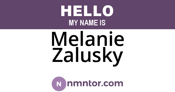 Melanie Zalusky