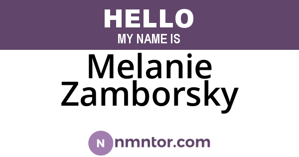 Melanie Zamborsky