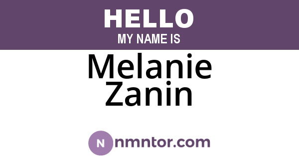 Melanie Zanin