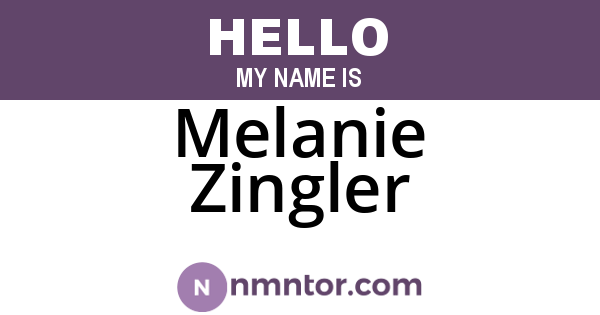 Melanie Zingler