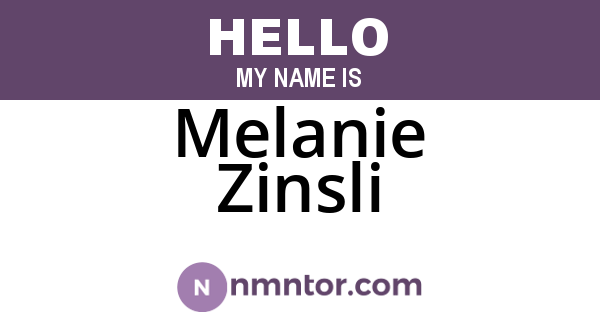 Melanie Zinsli