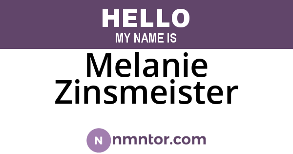 Melanie Zinsmeister