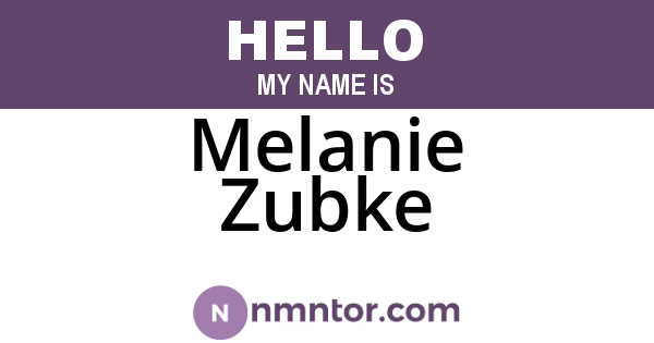 Melanie Zubke