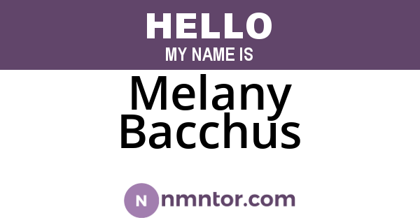 Melany Bacchus