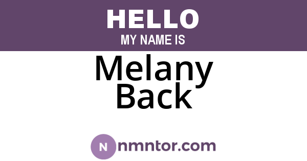 Melany Back